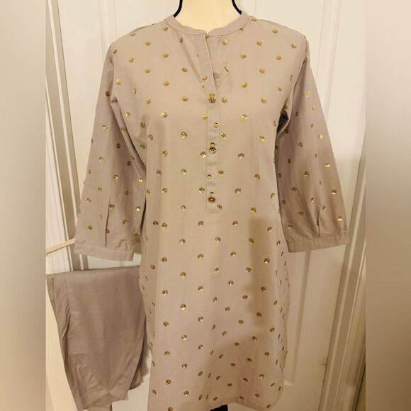 LIMELIGHT PAKISTANI DESIGNER GREY SEQUIN SHALWAR KAMEEZ 2 PIECE READY MADE - Picture 7 of 14